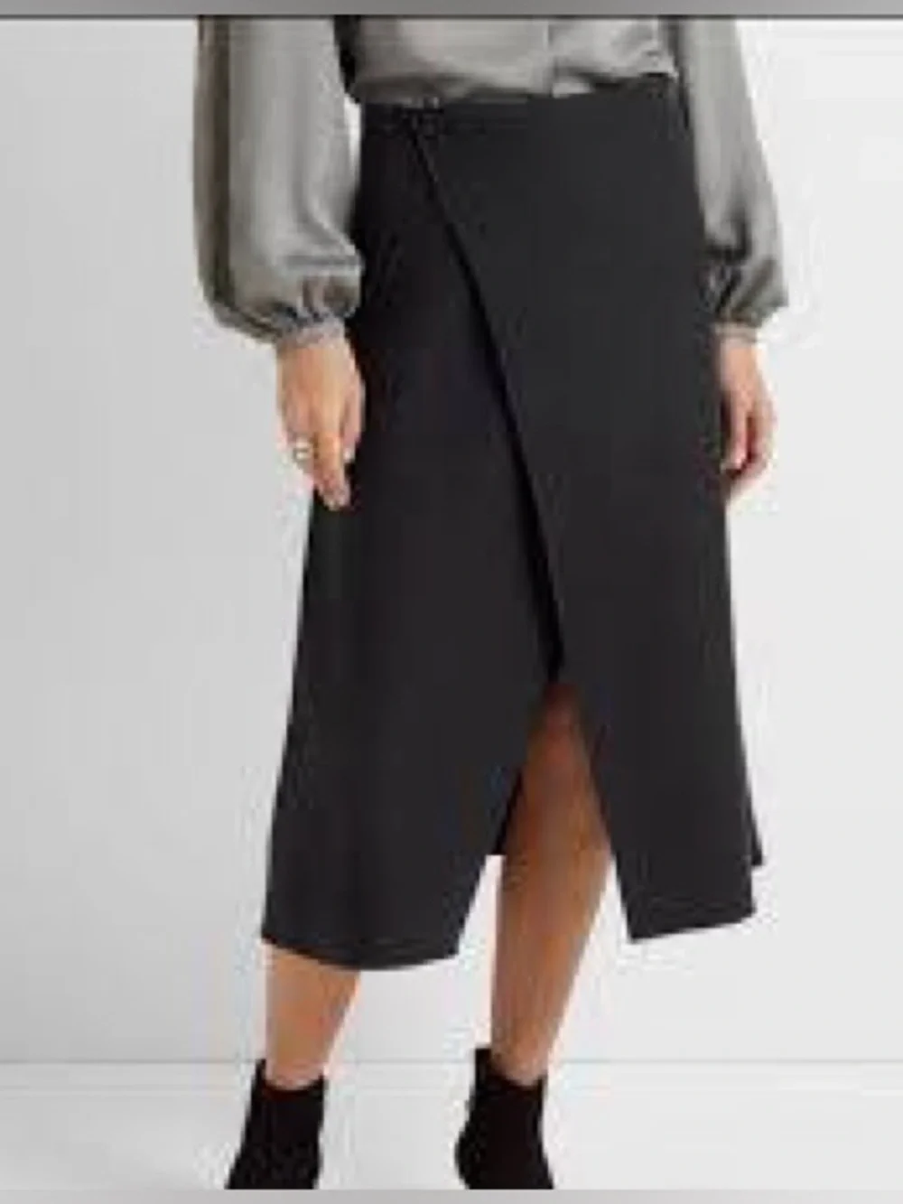 Club Monaco Wool Blend A-Line Cutaway Skirt.